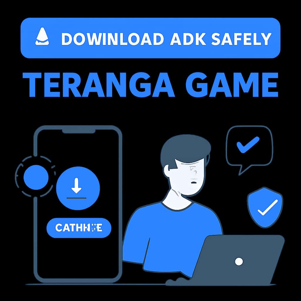 Illustration of the download steps for Teranga Game APK.