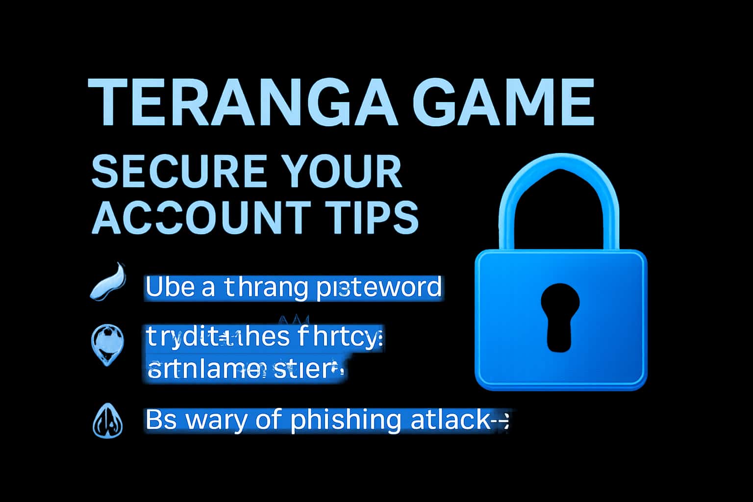An informative banner depicting security tips for the Teranga Game account.