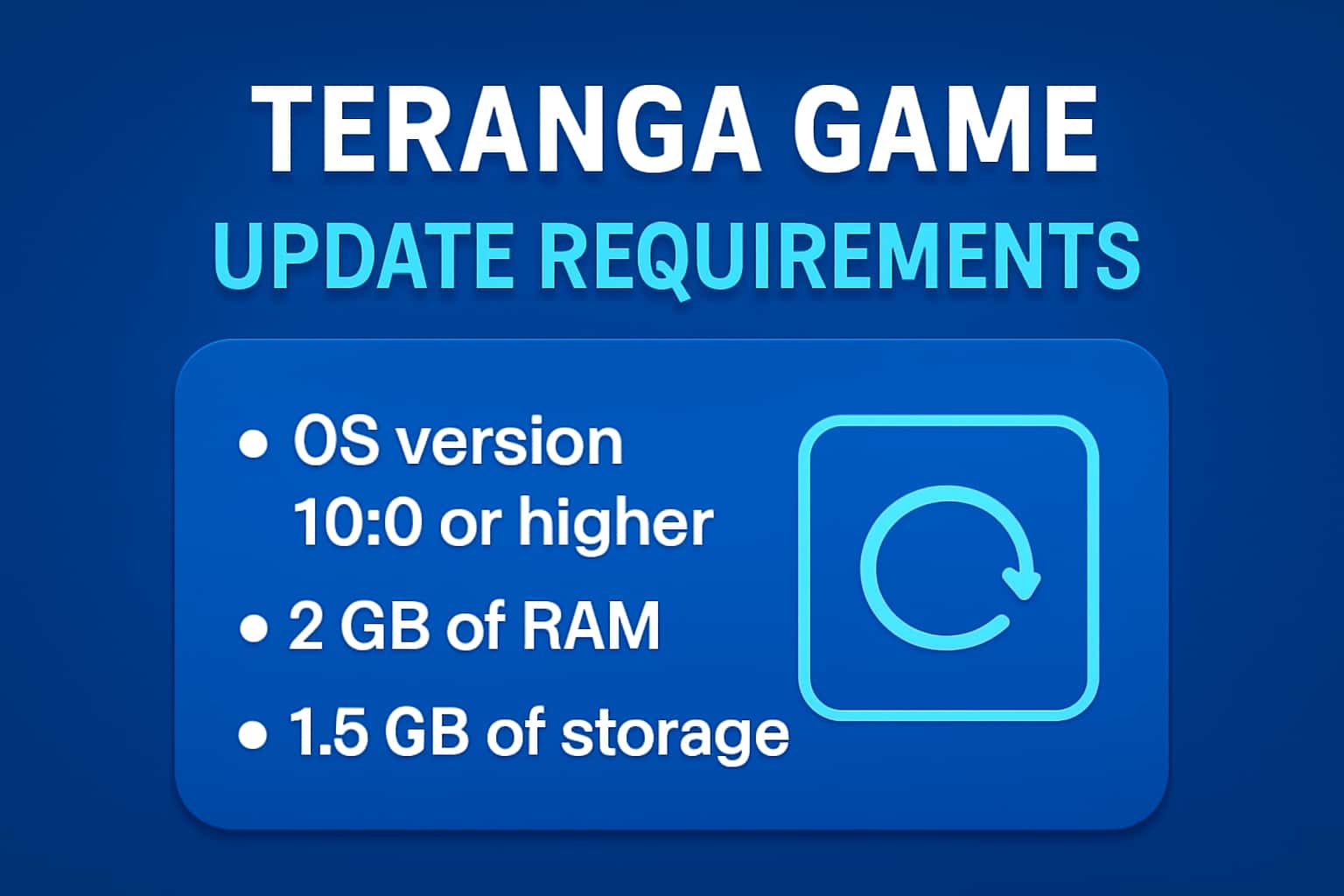 An informative visual representation of Teranga Game Update Requirements.