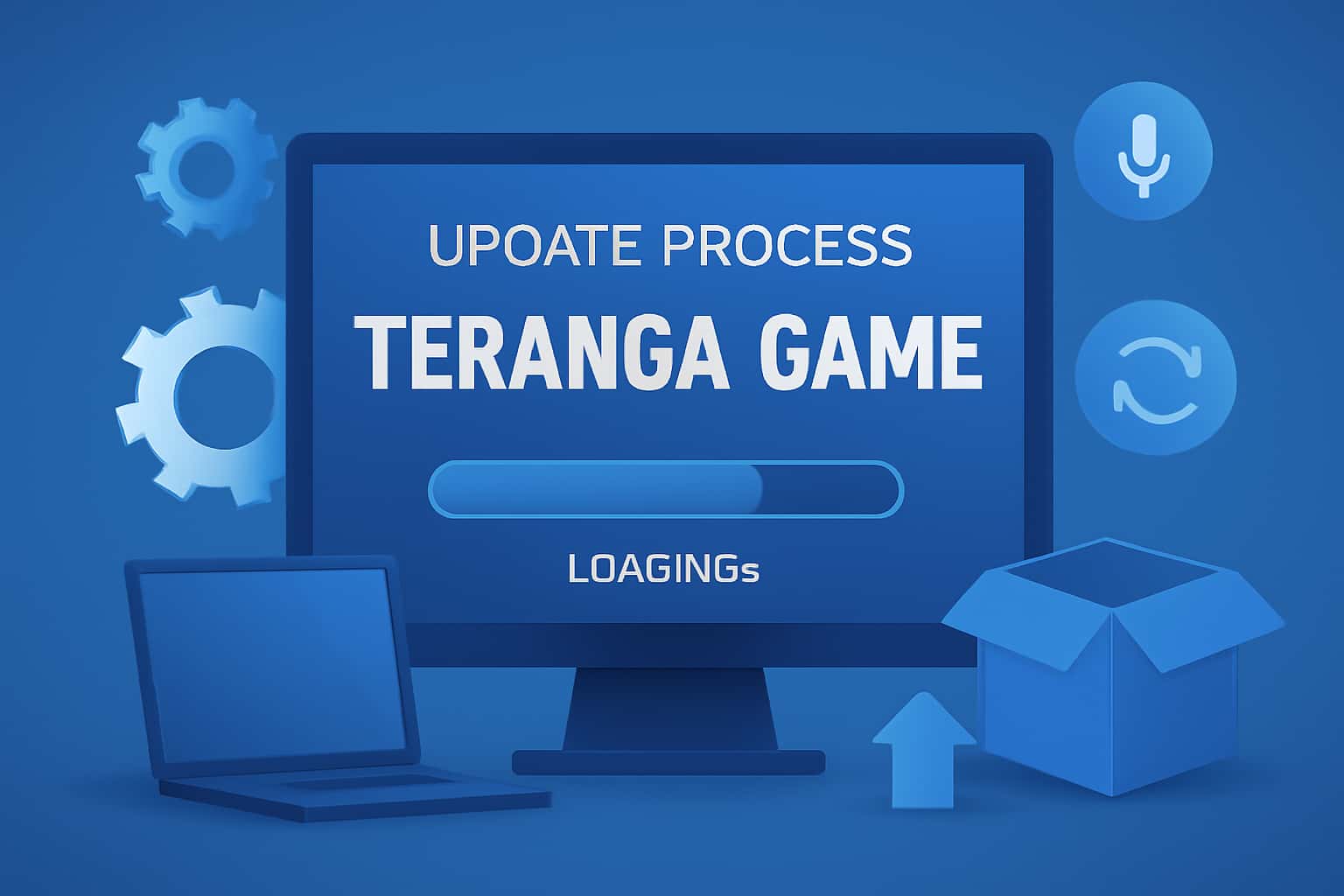 An informative scene depicting the update process for Teranga Game with the title prominently displayed.